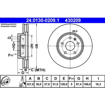 Jeu de 2 disques de frein avant ATE OEM 569422