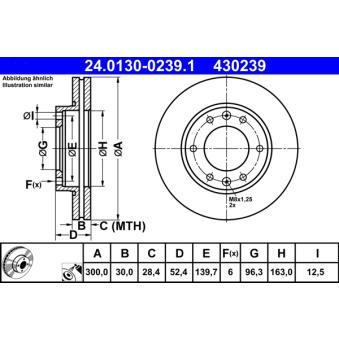 Jeu de 2 disques de frein avant ATE 24.0130-0239.1