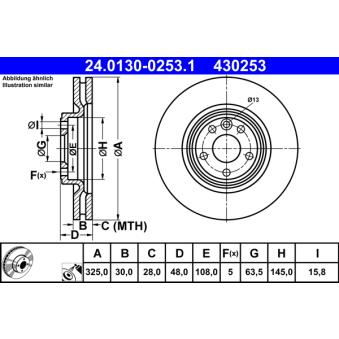 Jeu de 2 disques de frein avant ATE OEM LR090684