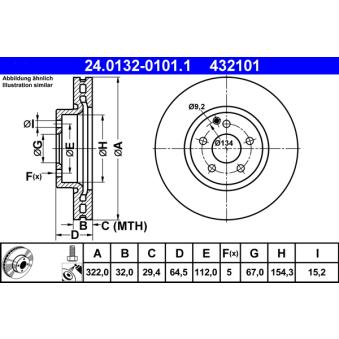 Jeu de 2 disques de frein avant ATE OEM A0004211212 Jeu de 2 disques de frein avant ATE OEM A0004211212