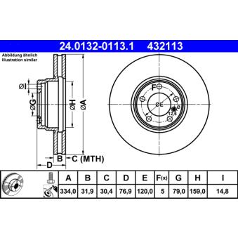Jeu de 2 disques de frein avant ATE OEM 34116757756