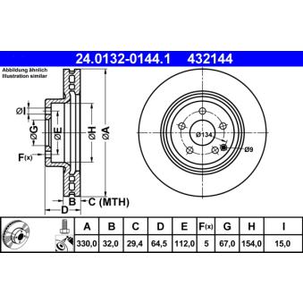 Jeu de 2 disques de frein avant ATE OEM 2114211412