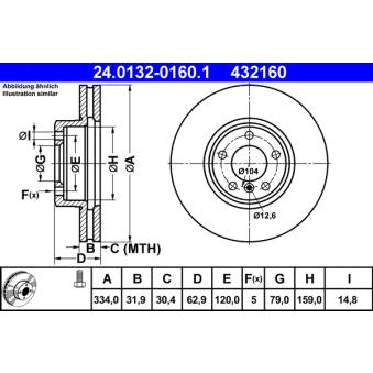 Jeu de 2 disques de frein avant ATE OEM 34111165072