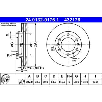Jeu de 2 disques de frein avant ATE OEM 1742318