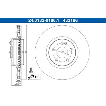 Jeu de 2 disques de frein avant ATE OEM A4474210012
