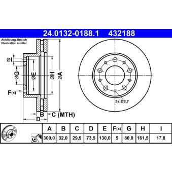 Jeu de 2 disques de frein avant ATE OEM 1612435380