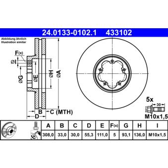 Jeu de 2 disques de frein avant ATE OEM 1842633