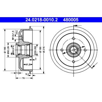 Tambour de frein ATE OEM 1598117