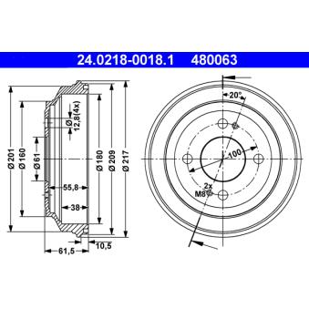 Tambour de frein ATE OEM 42610SB2000