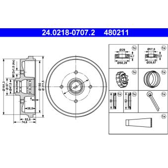 Tambour de frein ATE OEM 191501615
