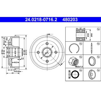 Tambour de frein ATE OEM 424732
