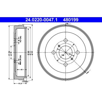 Tambour de frein ATE OEM 424310D010