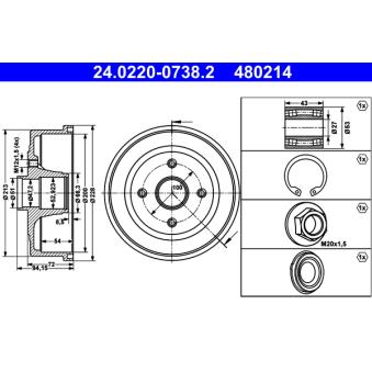 Tambour de frein ATE OEM 9196290