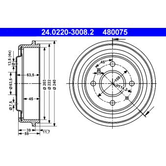 Tambour de frein ATE OEM 7098234