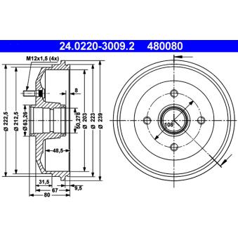Tambour de frein ATE OEM 4053719