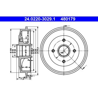 Tambour de frein ATE OEM 424746 Tambour de frein ATE OEM 424746