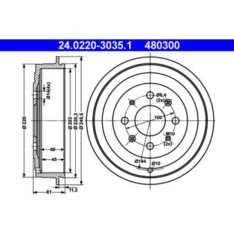 Tambour de frein ATE OEM 568004