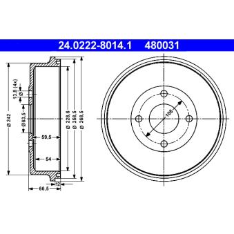 Tambour de frein ATE OEM 6710010
