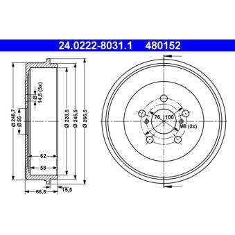 Tambour de frein ATE OEM 4243105020