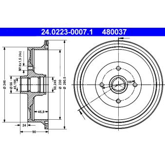 Tambour de frein ATE 24.0223-0007.1