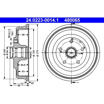 Tambour de frein ATE 24.0223-0014.1