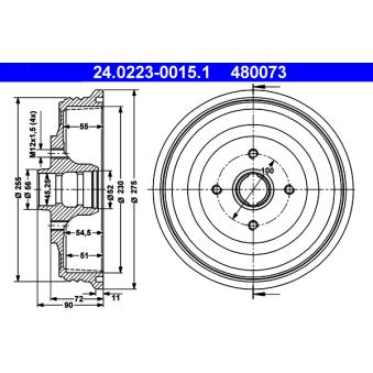 Tambour de frein ATE OEM 6K9501615