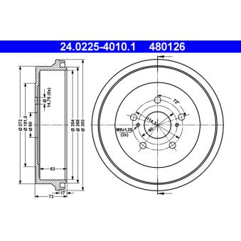 Tambour de frein ATE [24.0225-4010.1]