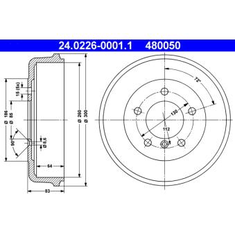 Tambour de frein ATE OEM A6014235001