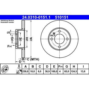 Jeu de 2 disques de frein avant ATE 24.0310-0151.1