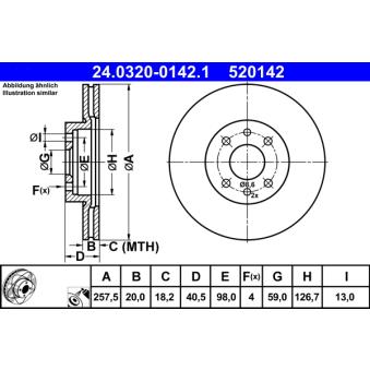 Jeu de 2 disques de frein avant ATE OEM 46423415