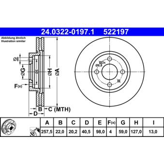 Jeu de 2 disques de frein avant ATE OEM 46542383