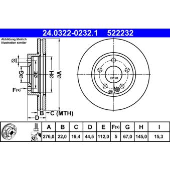 Jeu de 2 disques de frein avant ATE OEM A1694210812