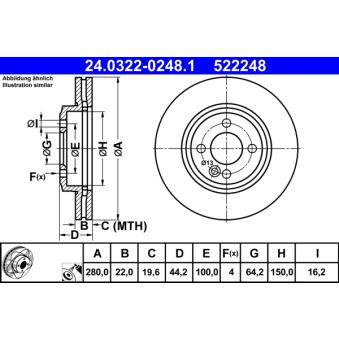 Jeu de 2 disques de frein avant ATE OEM 34116774985