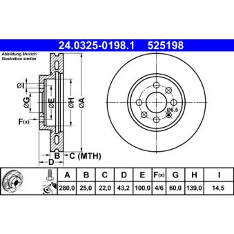 Jeu de 2 disques de frein avant ATE OEM 93181113 Jeu de 2 disques de frein avant ATE OEM 93181113
