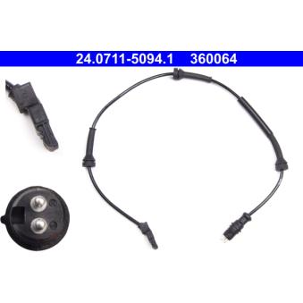 Capteur, vitesse de roue ATE 24.0711-5094.1