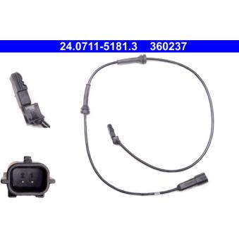 Capteur, vitesse de roue ATE OEM 8200416683