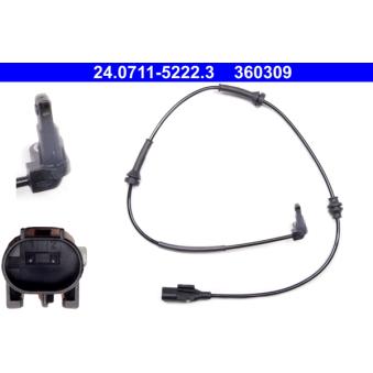 Capteur, vitesse de roue ATE OEM 51763164