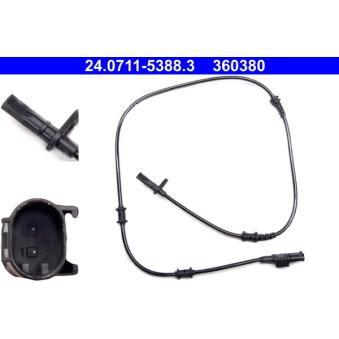 Capteur, vitesse de roue ATE OEM A2465402510