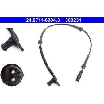 Capteur, vitesse de roue ATE OEM 7700302428