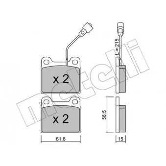 METELLI 22-0003-2 - Jeu de 4 plaquettes de frein avant