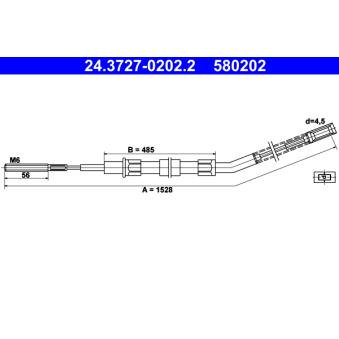 Tirette à câble, frein de stationnement ATE OEM 34411103128 Tirette à câble, frein de stationnement ATE OEM 34411103128