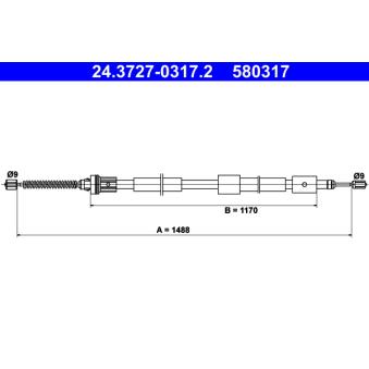 Tirette à câble, frein de stationnement ATE OEM 4745K5