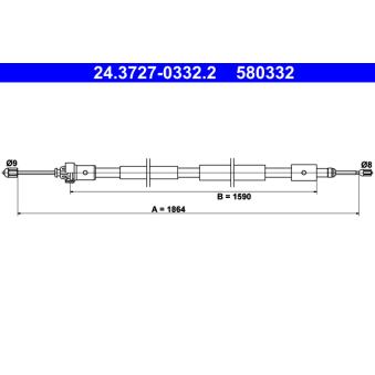 Tirette à câble, frein de stationnement ATE OEM 4745P6