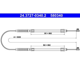 Tirette à câble, frein de stationnement ATE OEM 4745G3