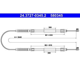 Tirette à câble, frein de stationnement ATE OEM 1314983080