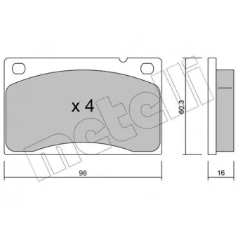 Jeu de 4 plaquettes de frein avant METELLI OEM 272873