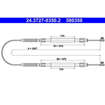 Tirette à câble, frein de stationnement ATE OEM 4745V3