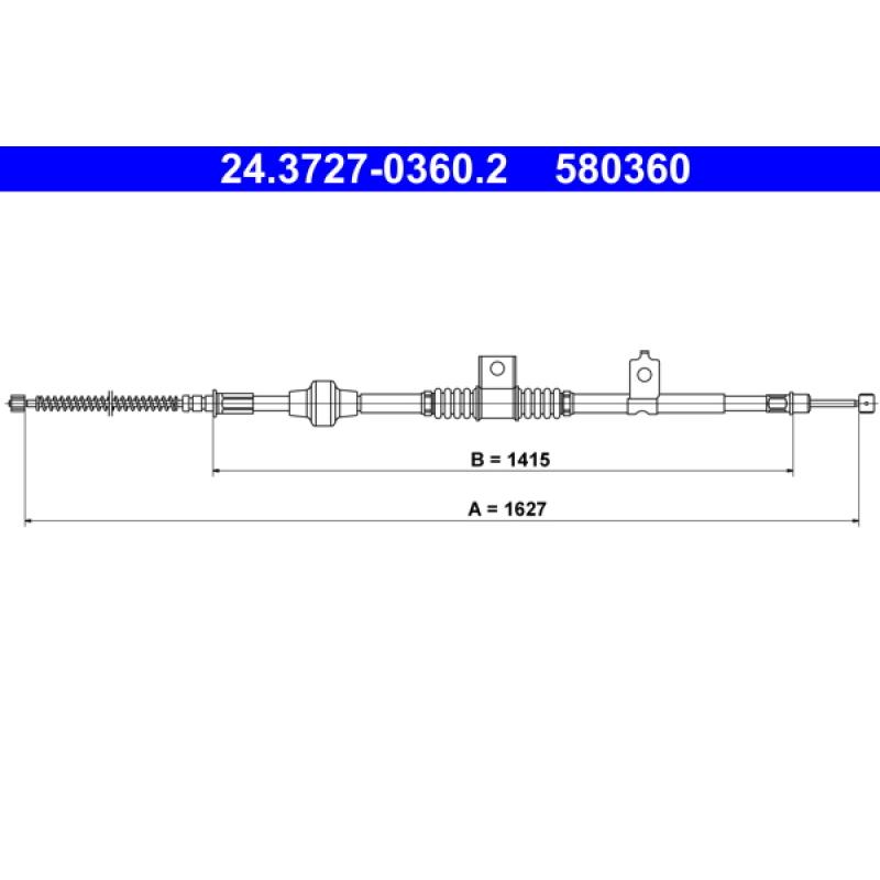 Tirette à câble, frein de stationnement ATE 24.3727-0360.2 - Visuel 1