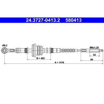 Tirette à câble, frein de stationnement ATE OEM A6314202085 Tirette à câble, frein de stationnement ATE OEM A6314202085