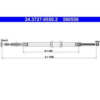 Tirette à câble, frein de stationnement ATE OEM 46757058